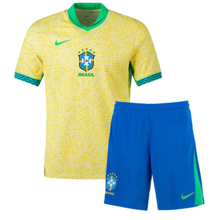 Brésil Domicile 2024 Junior Kit - Cliquez sur l'image pour la fermer
