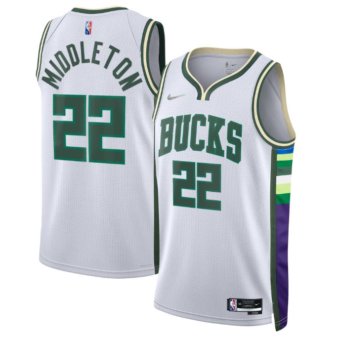 Khris Middleton, Milwaukee Bucks 2021/22 - City Edition - Cliquez sur l'image pour la fermer
