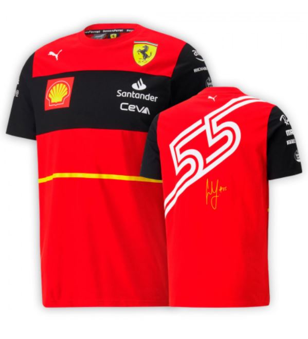 T-Shirt Équipe Scuderia Ferrari 2022 - Carlos Sainz - Cliquez sur l'image pour la fermer