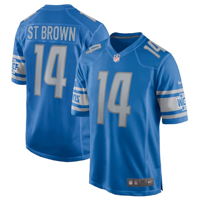 Amon-Ra St. Brown, Detroit Lions - Blue - Cliquez sur l'image pour la fermer