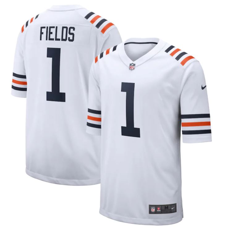 Justin Fields, Chicago Bears - White - Cliquez sur l'image pour la fermer