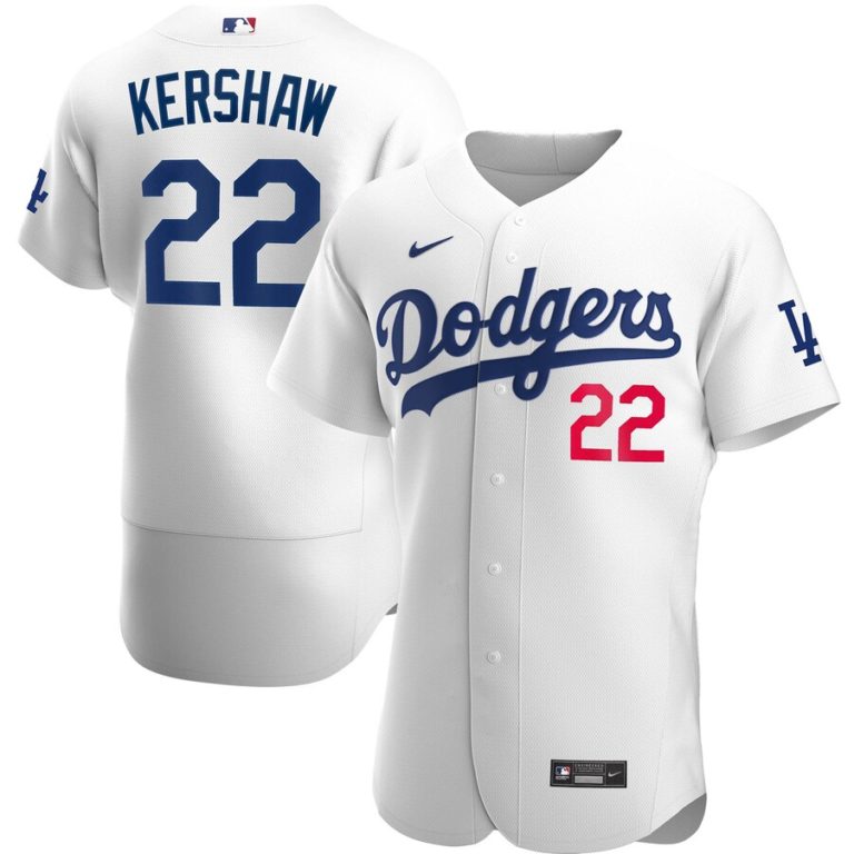 Clayton Kershaw, Los Angeles Dodgers - White - Cliquez sur l'image pour la fermer
