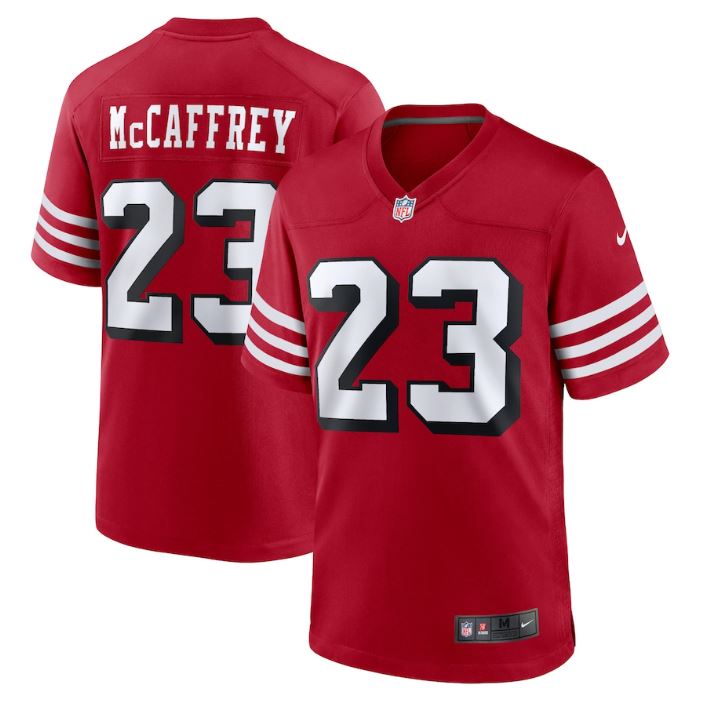Christian McCaffrey, San Francisco 49ers - Scarlet - Cliquez sur l'image pour la fermer