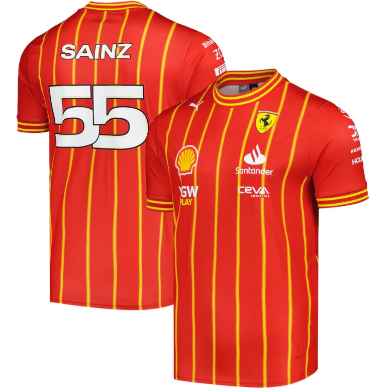 Maillot Équipe Scuderia Ferrari 2024 - Carlos Sainz - Cliquez sur l'image pour la fermer