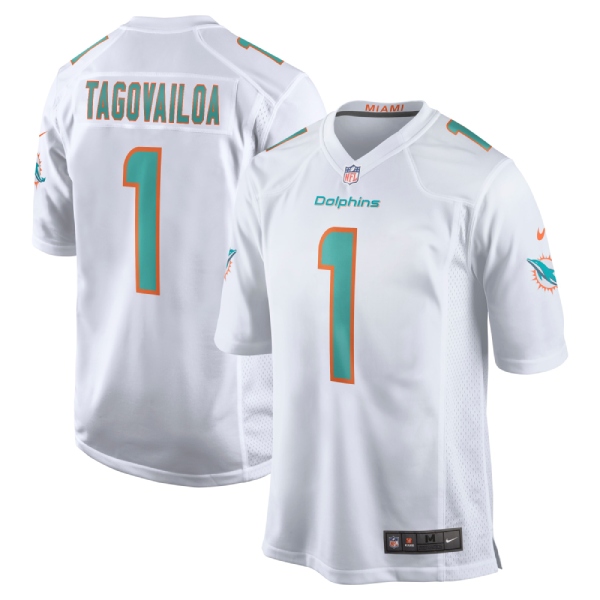Tua Tagovailoa, Miami Dolphins - White - Cliquez sur l'image pour la fermer