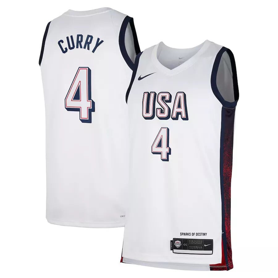 Stephen Curry, USA Olympics 2024 - White - Cliquez sur l'image pour la fermer